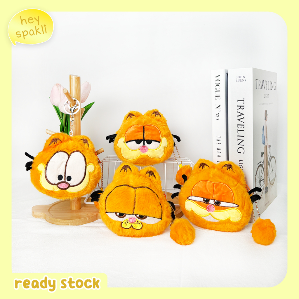 gantungan kunci / dompet koin - (no brand) garfield karakter kartun cute dompet koin kecil - G008