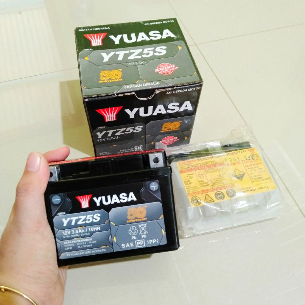 Aki Kering Yuasa YTZ5S Untuk Motor Karisma Beat Supra X 125 Yuasa Original