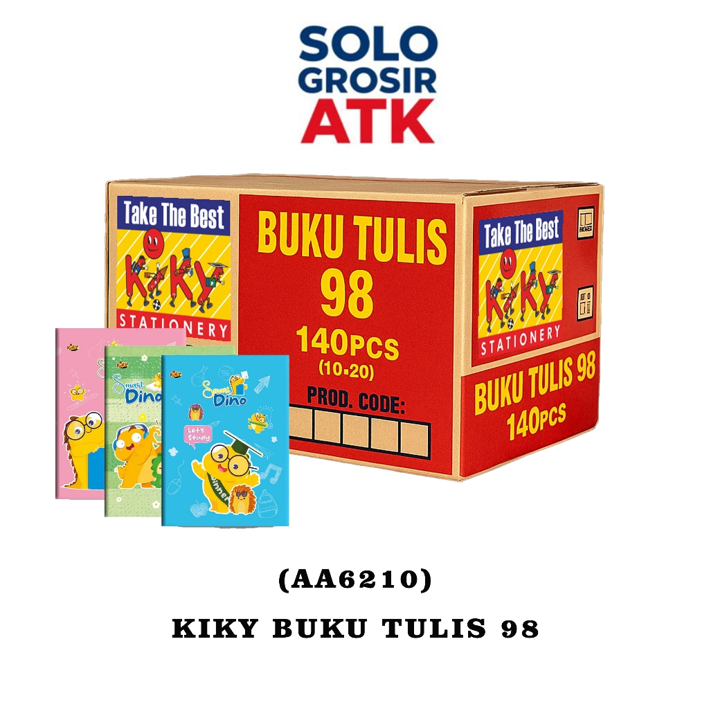 KIKY Buku Tulis 98 Lembar - 1 Karton isi 140 Pcs / Motif Random