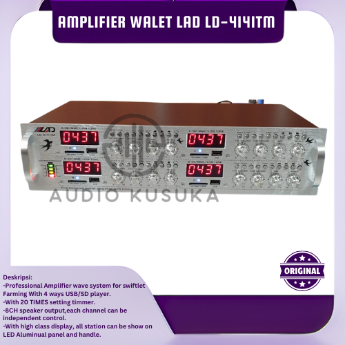 AMPLIFIER WALET LAD LD-4141TM 4 PLAYER 8 CHANNEL ORI GARANSI AMPLI WALET HIGH DISPLAY LED