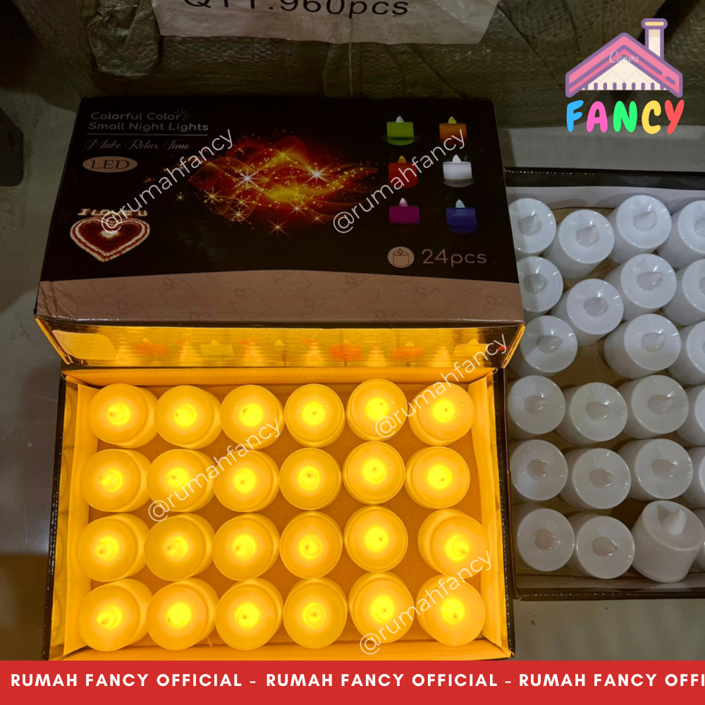 [Grosir]1 Box Isi 24 Pcs Lilin Led Kuning Warm White Termasuk Baterai / Lilin Lampu Elektrik Natal