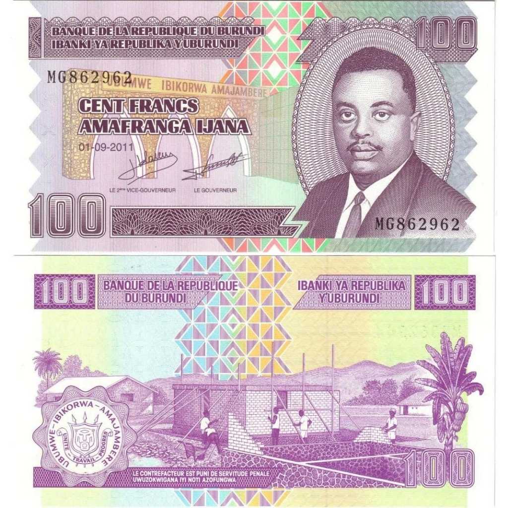 Burundi 100 Francs UNc-Original 100%