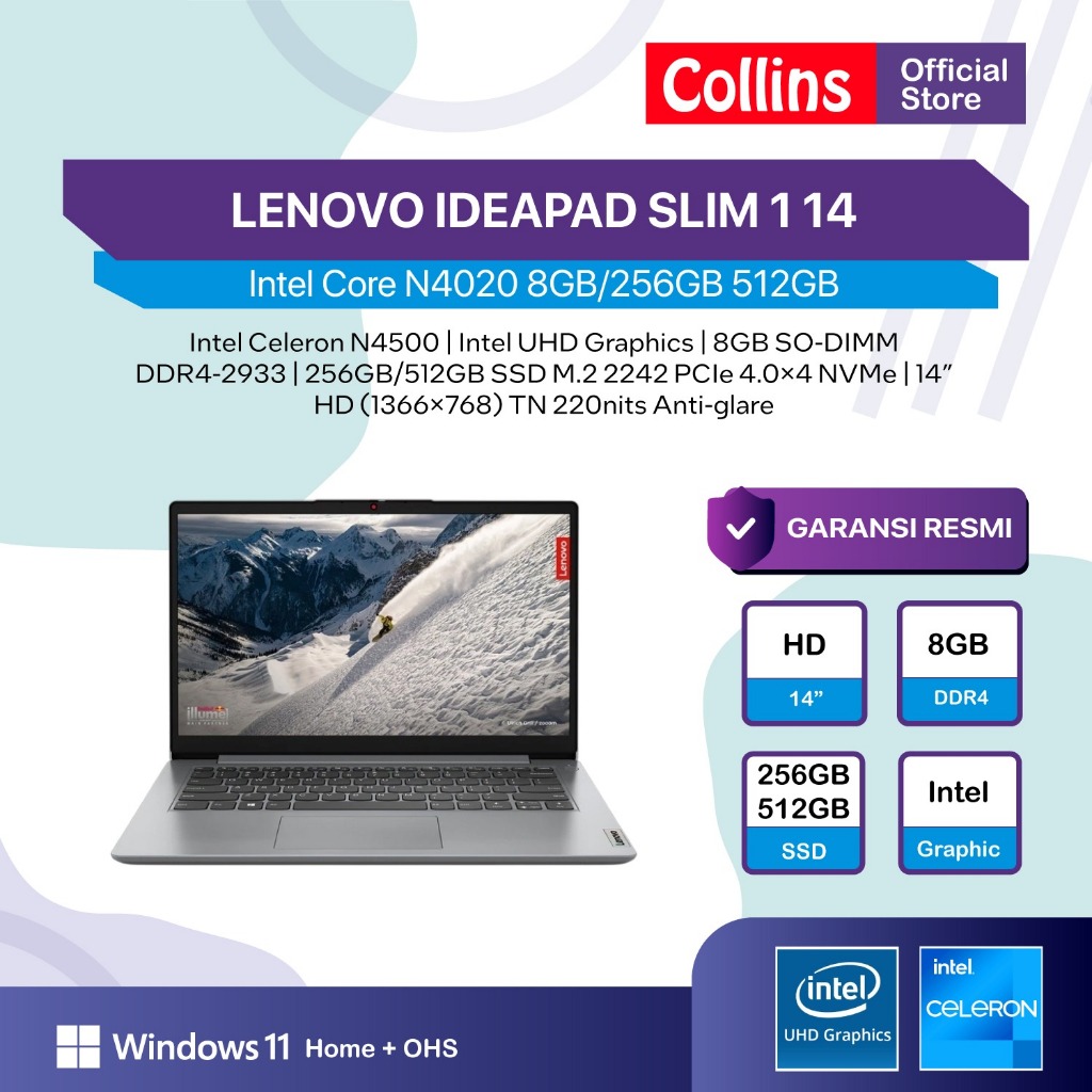 LENOVO IDEAPAD SLIM 1 14 256GB /512GB Windows 11