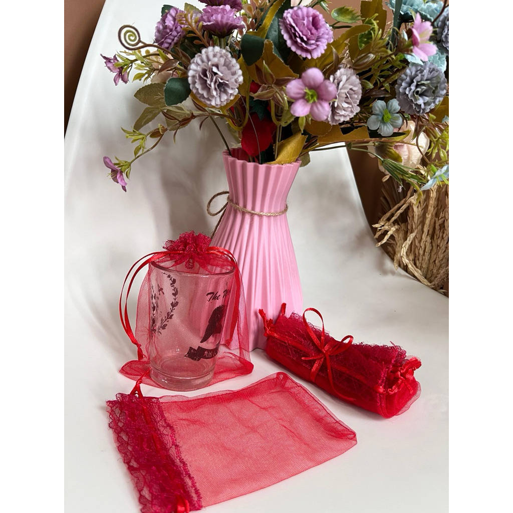 kantong tile souvenir gelas isi 50 pcs