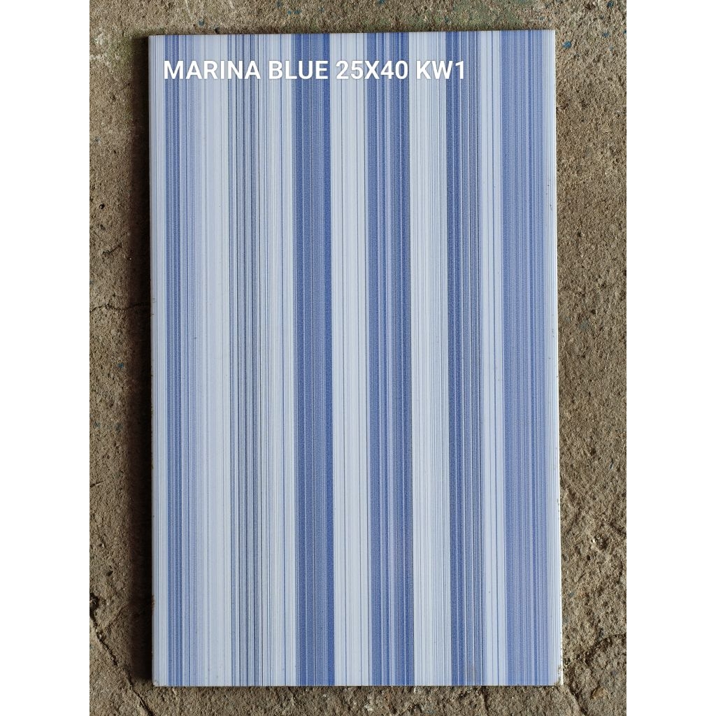 Keramik Dinding 25x40 Marina Blue Motif Garis KW1