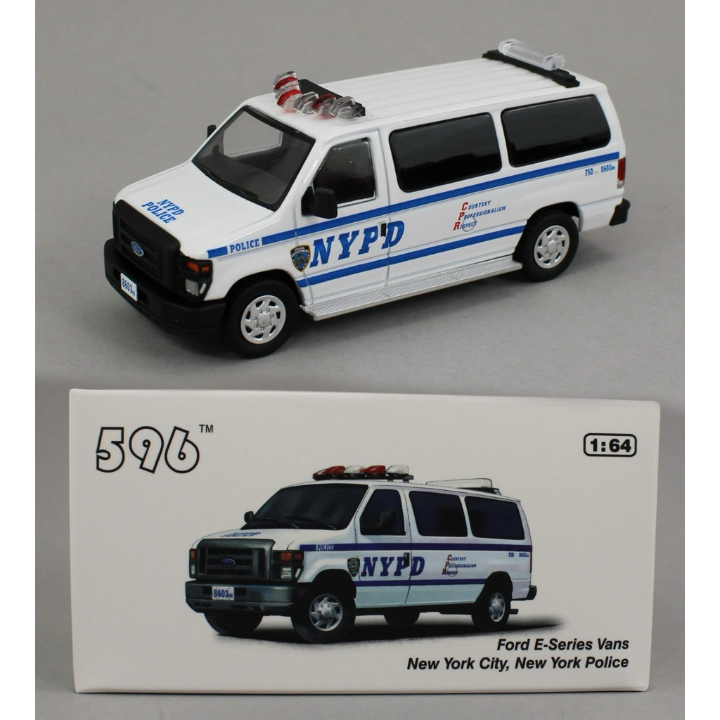 Diecast 596 Model 1/64 Ford E-Series Vans NYPD