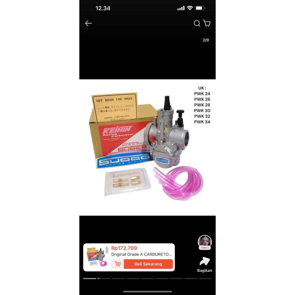 Original Grade A CARBURETOR KARBU KARBURATOR PWK 28 30 32 SUDCO KOTAK NO UMA CPO KARBURATOR PWK IMPO