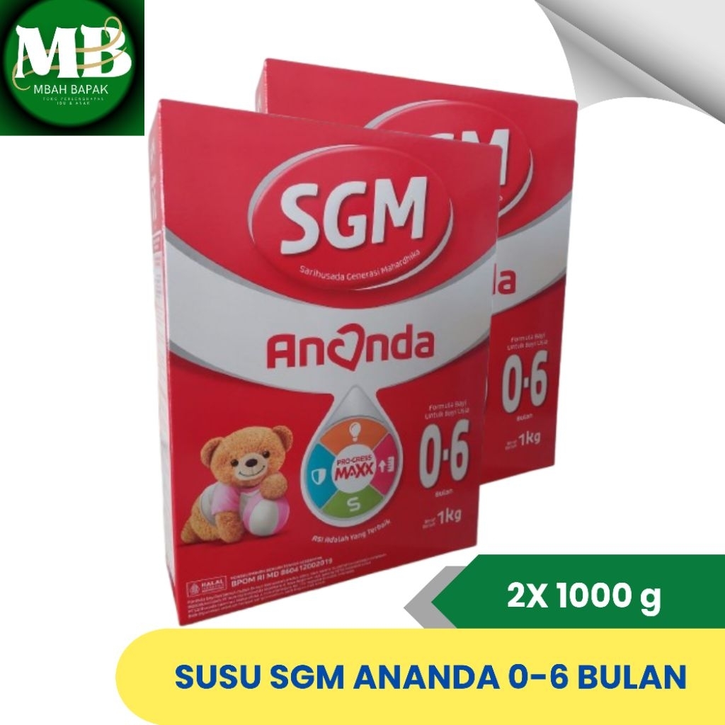 [LANGSUNG KIRIM - TERMURAH] 2 BOX SGM ANANDA 0-6 BULAN 1000 GRAM, EXP MASIH LAMA 2 TAHUN, COD TERMUR