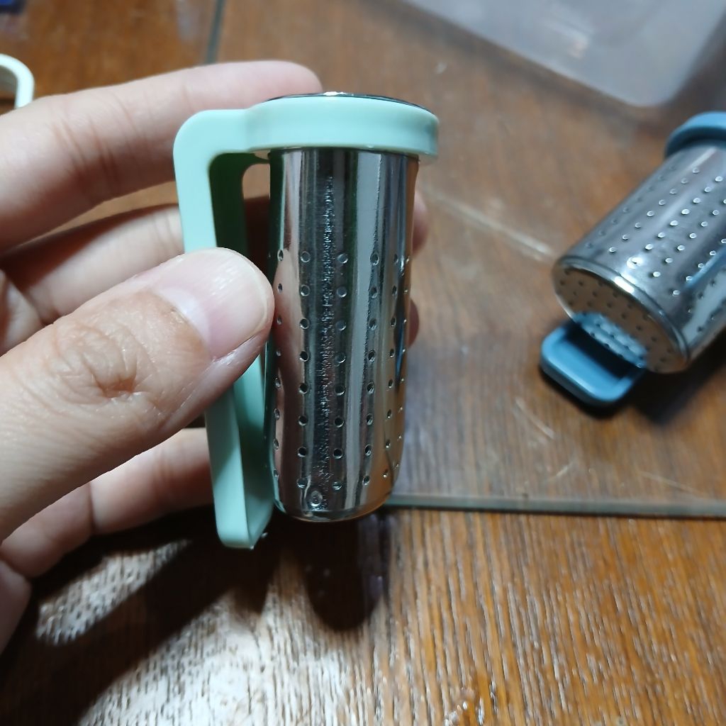 Teh infuser strainer saringan teh cangkir baja 2pc