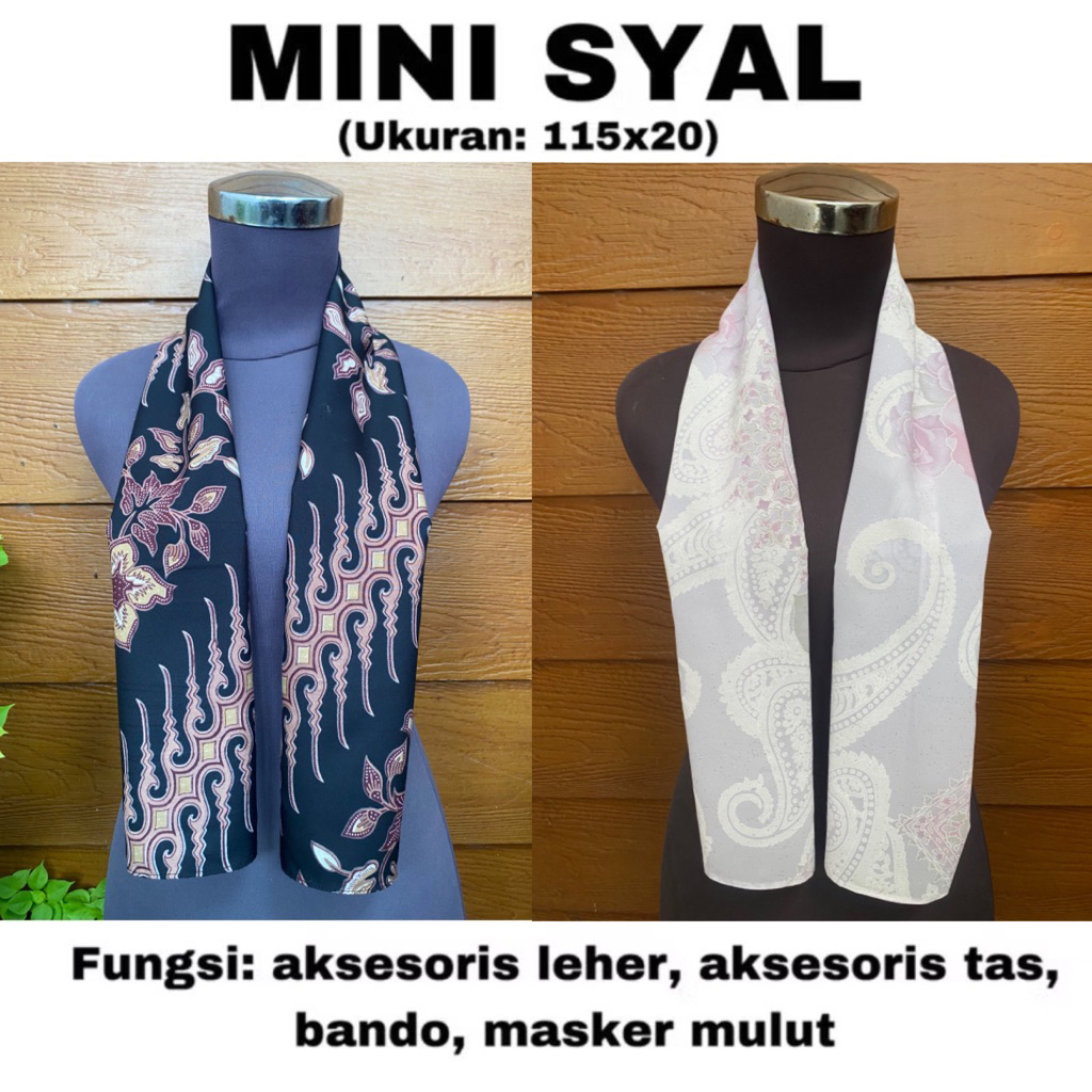 MINI SYAL MINI SCARF Syal motif batik scraft neckscarf polos leher wanita cewe murah grosir