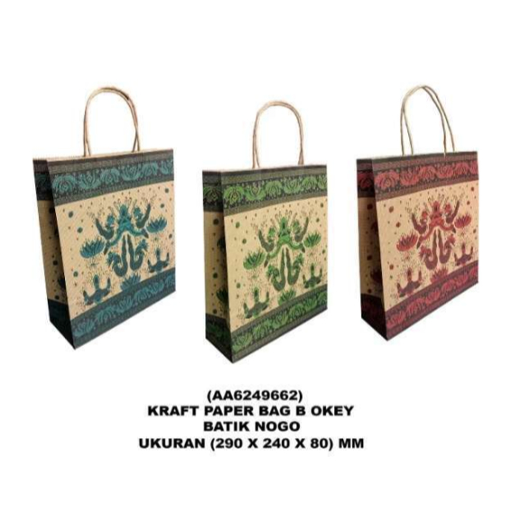 PAPER BAG BATIK OKEY 1 Pack Isi 10 Pcs Ukuran A B Besar Kecil Tas Kertas Goodie