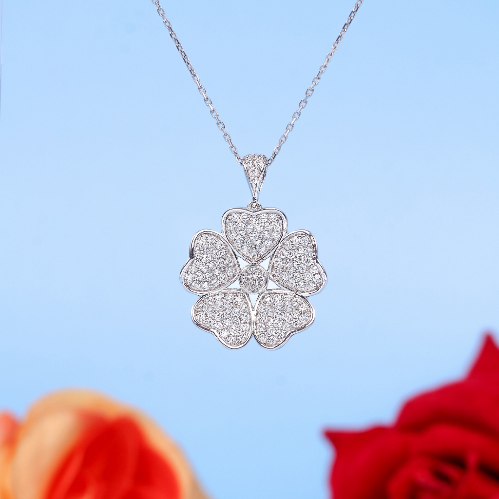 Kalung Berlian Eropa Model Magnolia Setting - JB Berlian