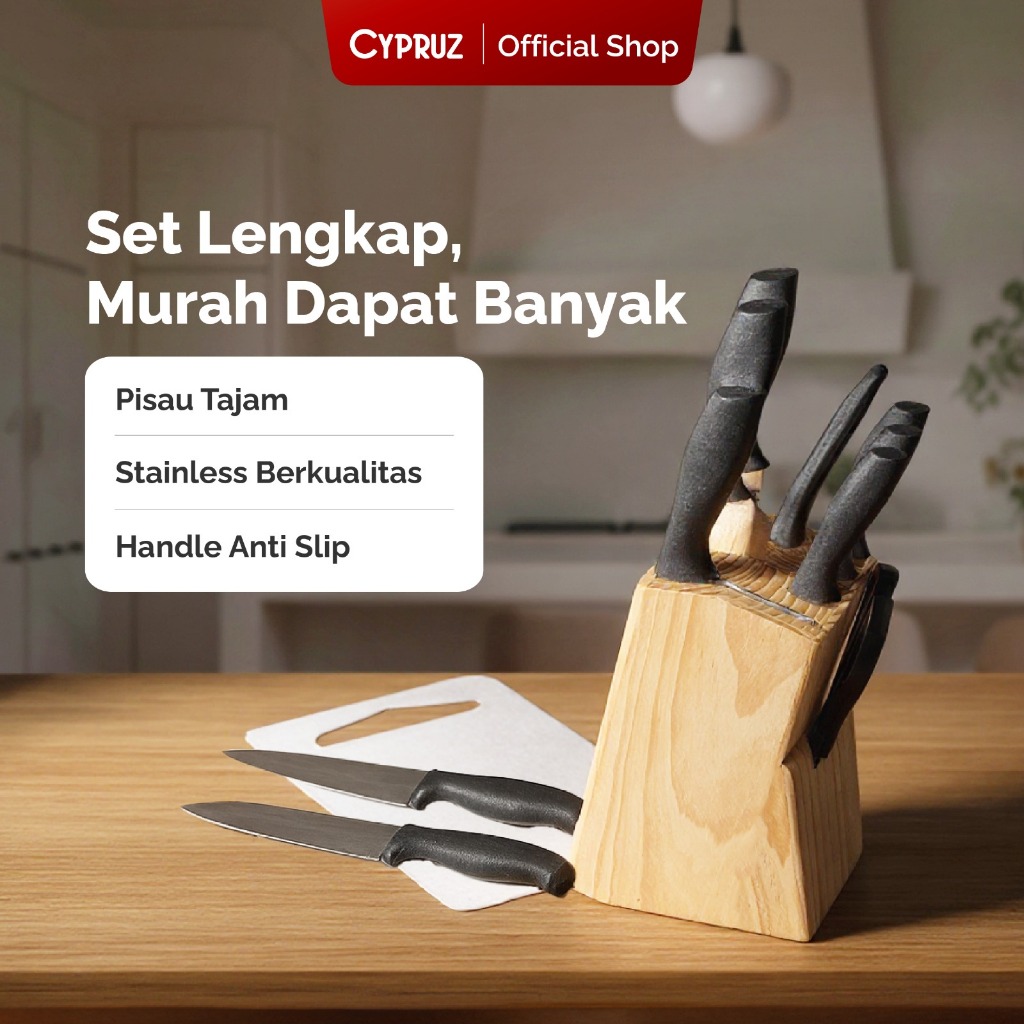 BIG PROMO CYPRUZ PISAU SET PREMIUM 10 PCS STAINLESS STEEL