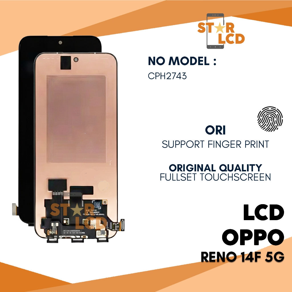 Grosir LCD Oppo Reno 14F 5G / CPH2743 - Fingerprint Fullset Touchscreen