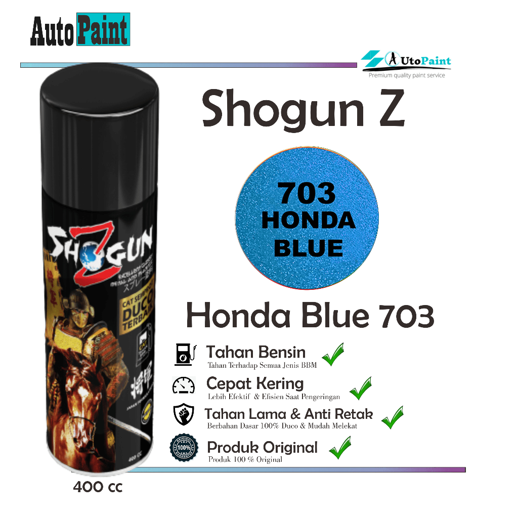 Cat Semprot Premium - Pilok Pilox Honda Blue 703 Shogun Z Premium - Pylok Biru Candytone