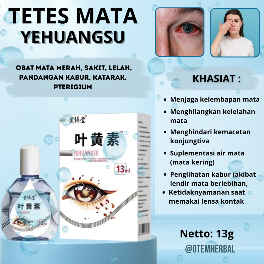 Tetes Mata Herbal Lutein Blueberry Eye Drops Obat Mata Merah, Sakit, Lelah, Pandangan Kabur, Katarak