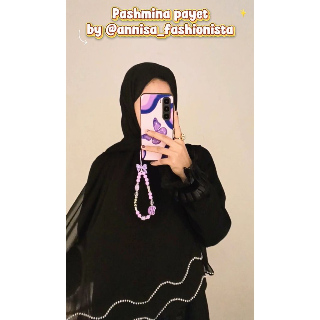 [PROMO] PASHMINA PAYET PERMATA DIAMOND - PASHMINA PAYET ARABIAN - PASHMINA HITAM PAYET - PASHMINA PA