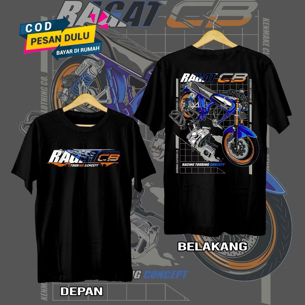Kaos Tshirt RAGAT CB TOURING Pria Wanita Cod Kaosmu.kaosku