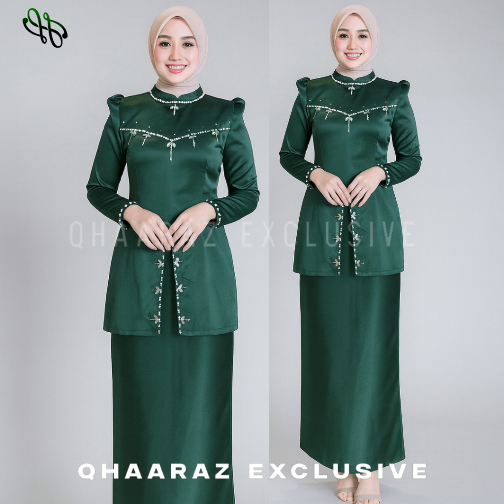 Valeria One Set Baju Kurung Melayu Wanita Modern Slimfit Setelan Pakaian Kondangan Tunik Kebaya Musl
