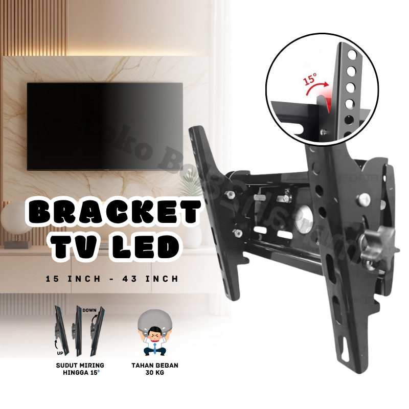 BRACKET TV/Bracket TV LED /70 43 32 29 27 24 22 21 17 14 Inch /Gantungan TV Murah Bisa Nunduk Tegak 