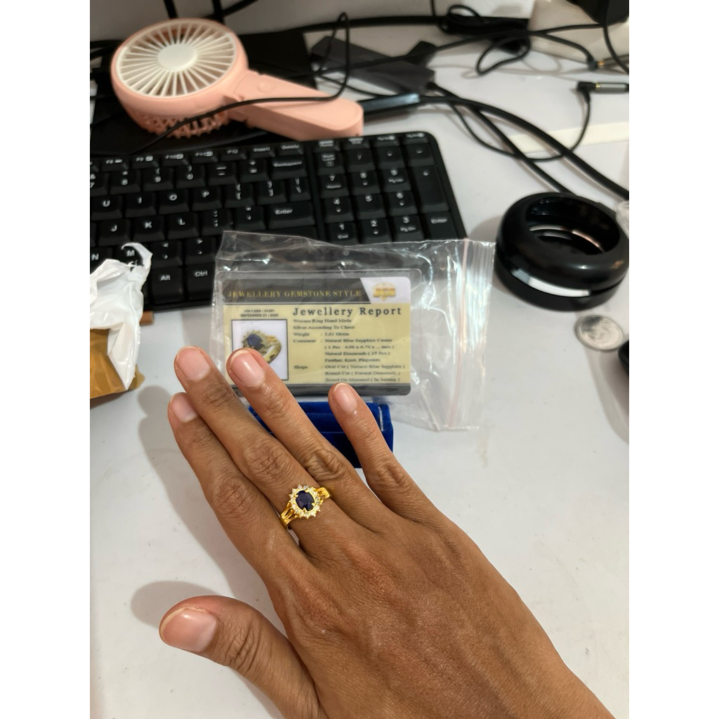 Cincin Berlian Eropa Sapphire Lady Diana