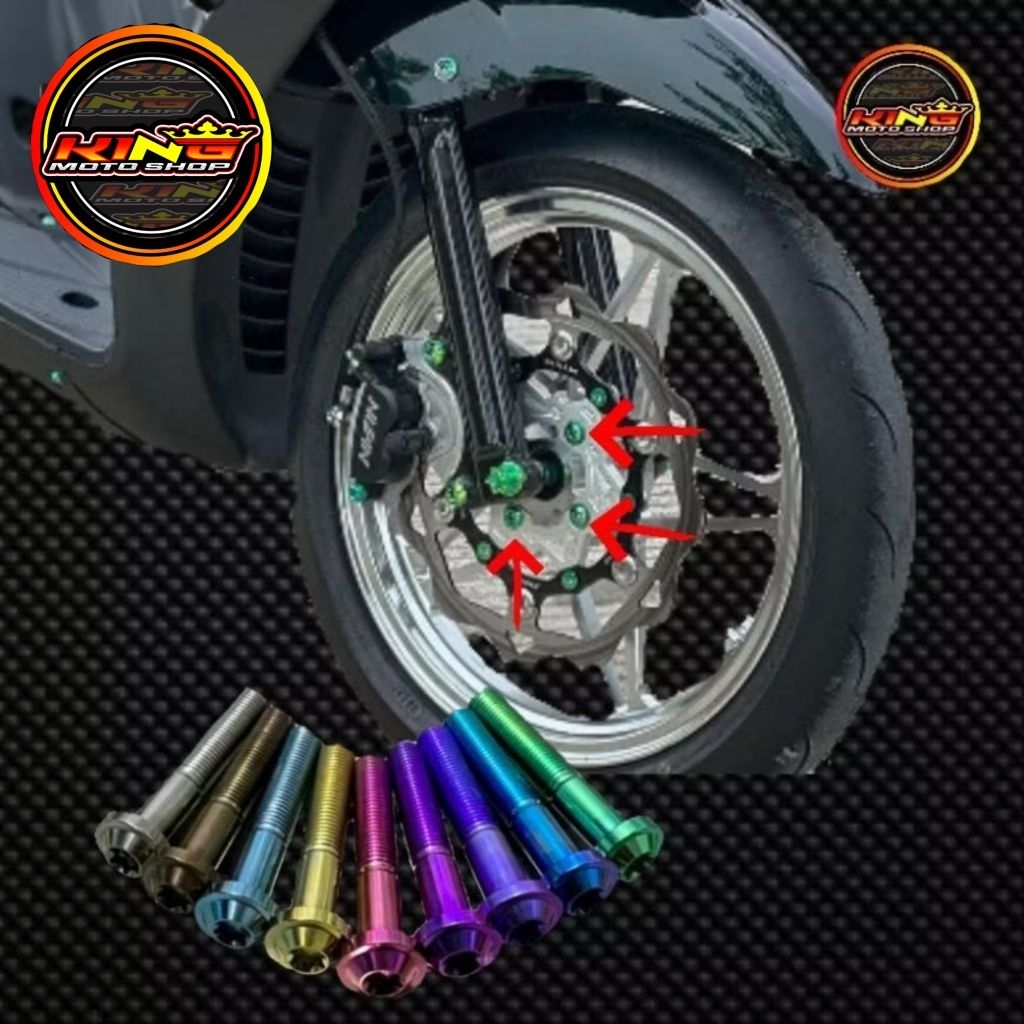 baut disc titanium satu set 4 biji yamaha mio nmax aerox dll