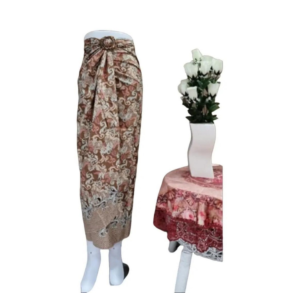 Rok Batik Wanita Bawahan Kebaya Model Kain Lilit Bahan Semi Sutra Silky Motif 051