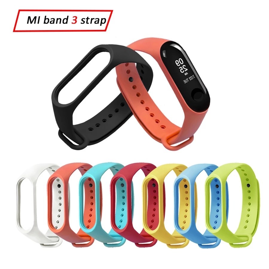 (BS) Strap Silikon Xiaomi Mi Band 3 Mi Band 4 Tali Jam Xiaomi Smartband