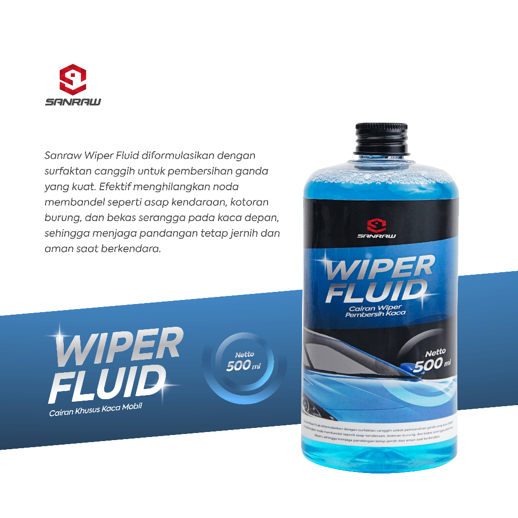 Sanraw Wiper Fluid – Air Wiper Cairan Wiper Mobil, Pembersih Kaca Mobil