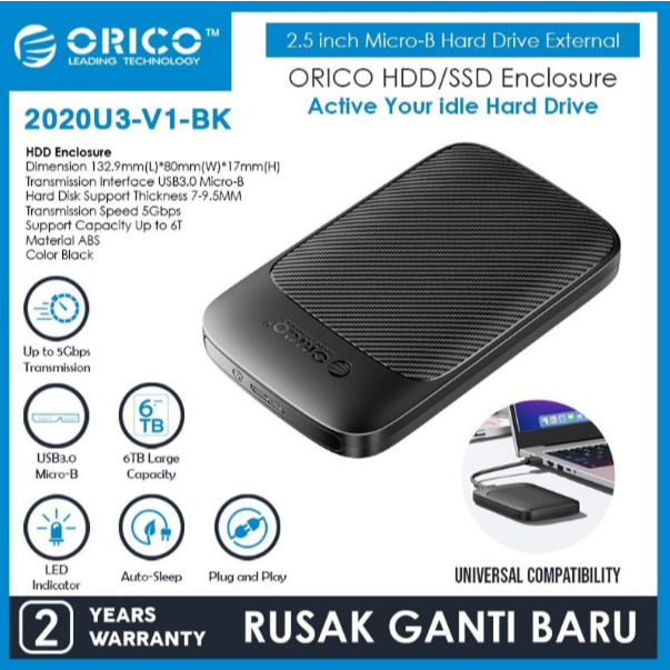 Orico 2020u3/Casing HDD SSD Enclosure