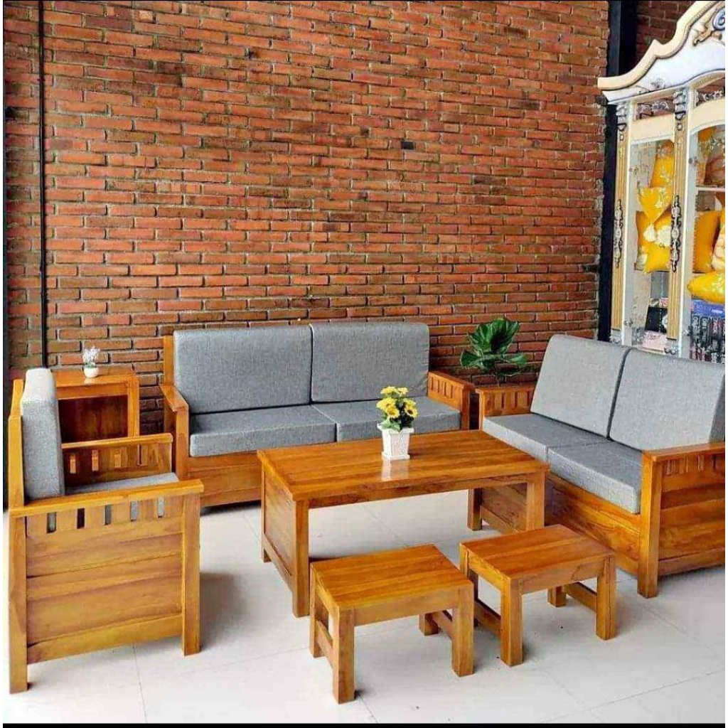 sofa tamu jati model minimalis