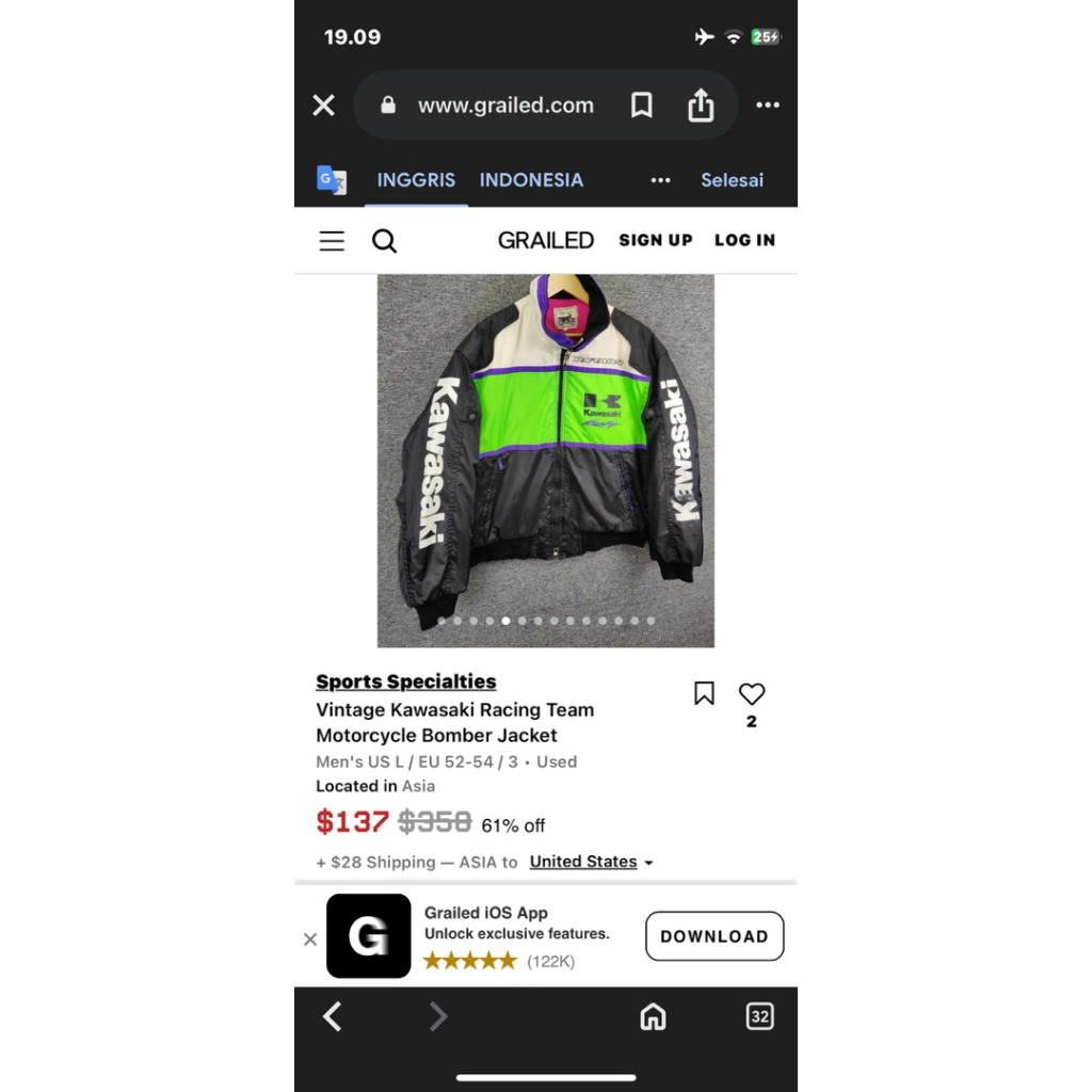 vintage kawasaki x rs taichi jacket