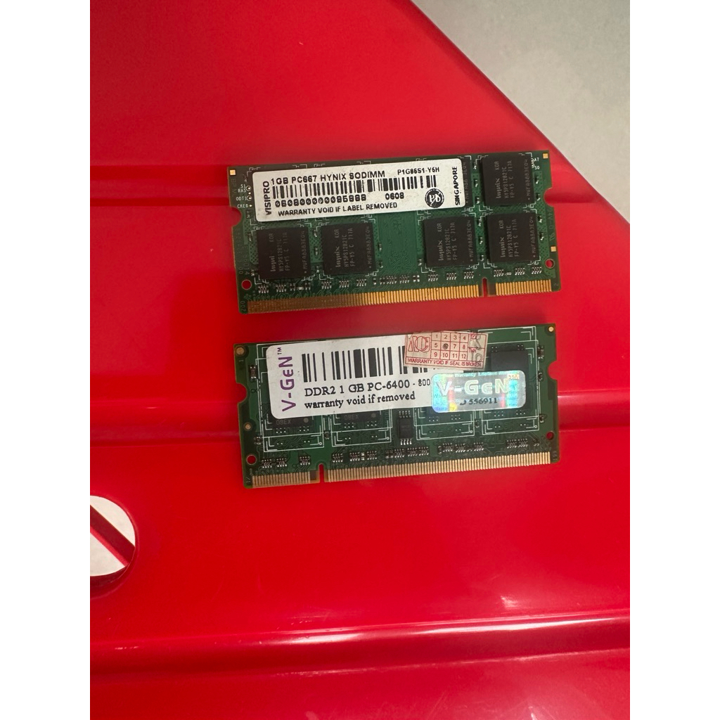 Ram memory laptop pc ddr2 pc2 ddr 1gb 1 gb visipro vgen Pc667 p1g86s1-y6h 5300 6400 copotan laptop