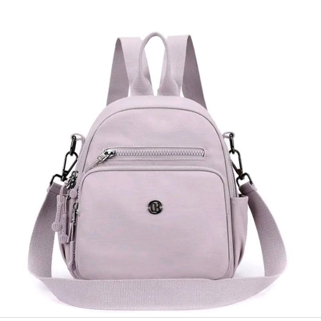 Chibao Tas Ransel Wanita Import Bisa Ransel Dan Selempang Bahan SF Polos 05190