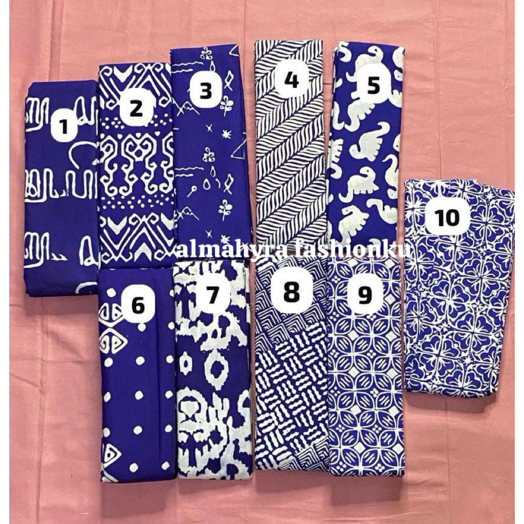 KAIN DAN SARUNG BATIK CAP 1WARNA (Series biru persib)|| BATIK GARUTAN
