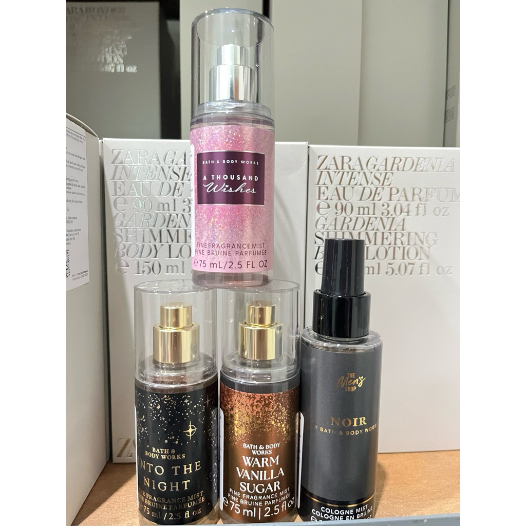 Sale Bodymist, Bodylotion Travel size BBW Bath & Bodyworks 75ml Thousand Wishes, In to the night