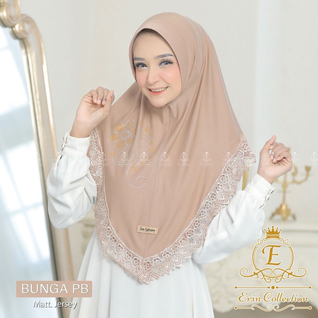 HIJAB ERIN COLLECTION JILBAB INSTAN RENDA PRES PAYET KERUDUNG MANIK MEWAH ELEGAN