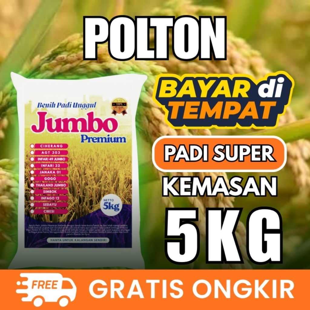 [ AGEN BENIH PADI ] Benih padi polton kemasan 5kg asli TANI MAKMUR bobot mantap, anakan banyak