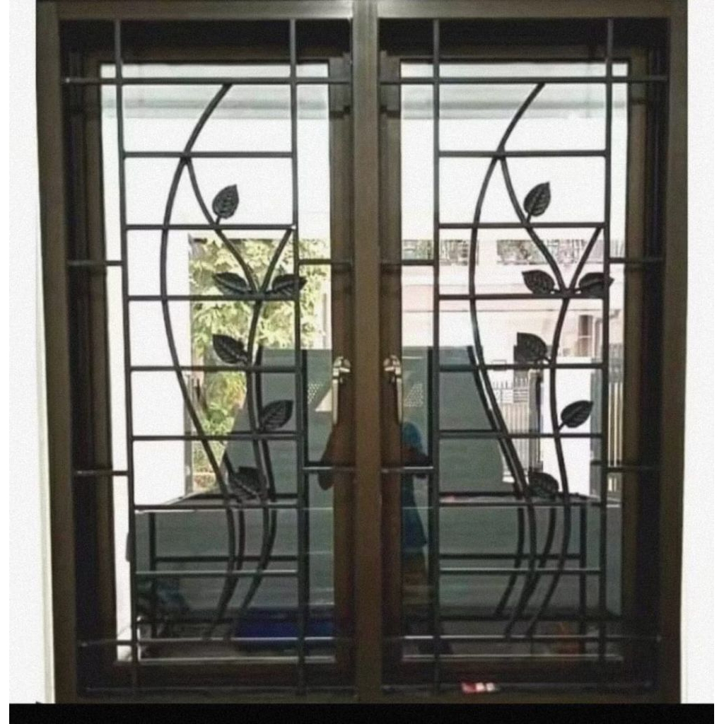 teralis jendela motiv bunga minimalis pengaman rumah/ ukuran 160×40/ besi kuat tahan lama di lapisi 