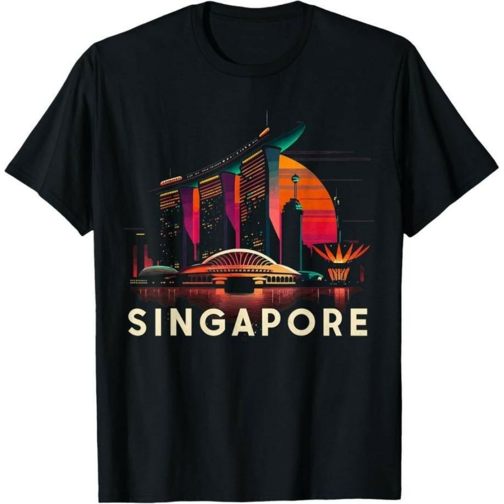 Kaos T-shirt Singapore dewasa pria/wanita kaos polos