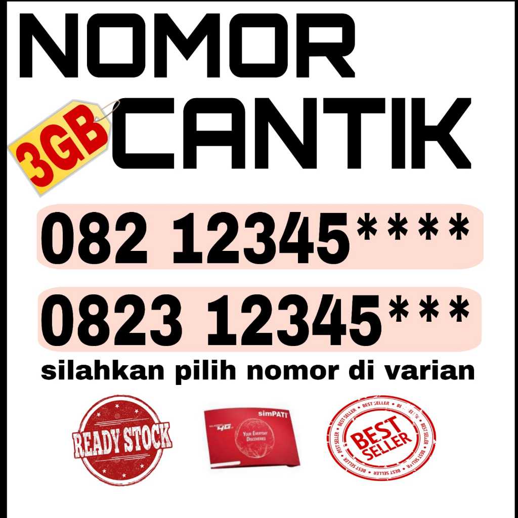 NOMOR CANTIK SIMPATI KARTU TELKOMSEL SERI12345