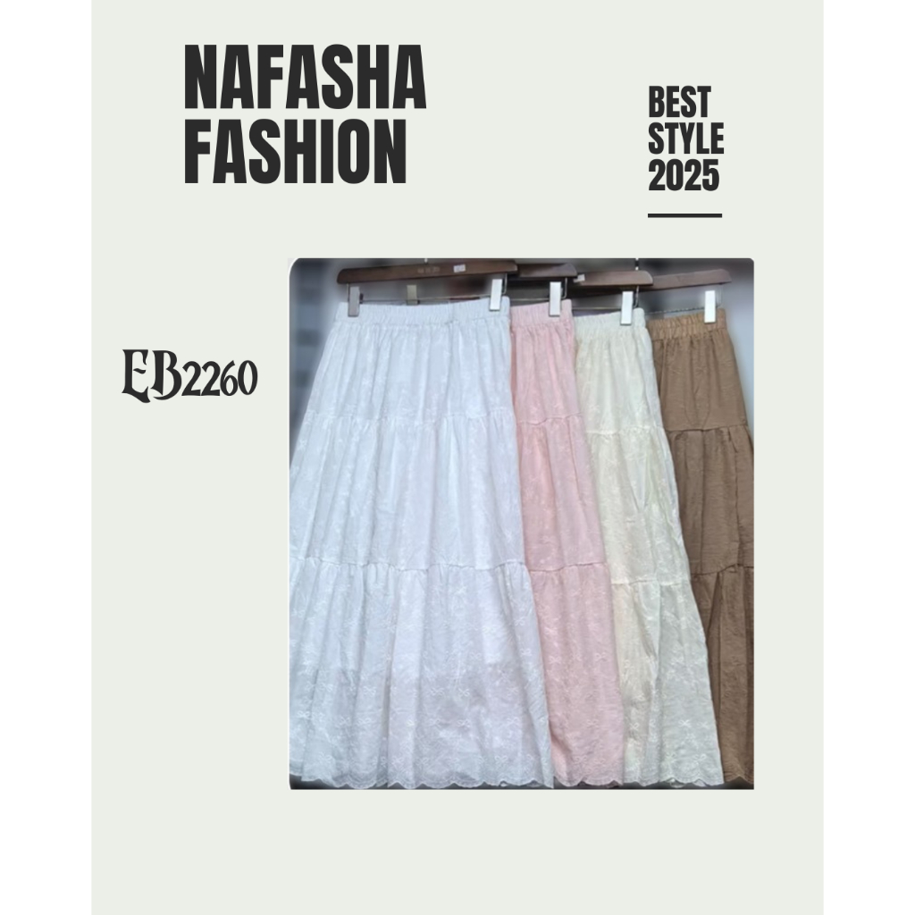 Rok Panjang Wanita Katun 2 Tingkat, Rok Panjang Import Premium Wanita Kekinian – Rok Panjang Elegan 