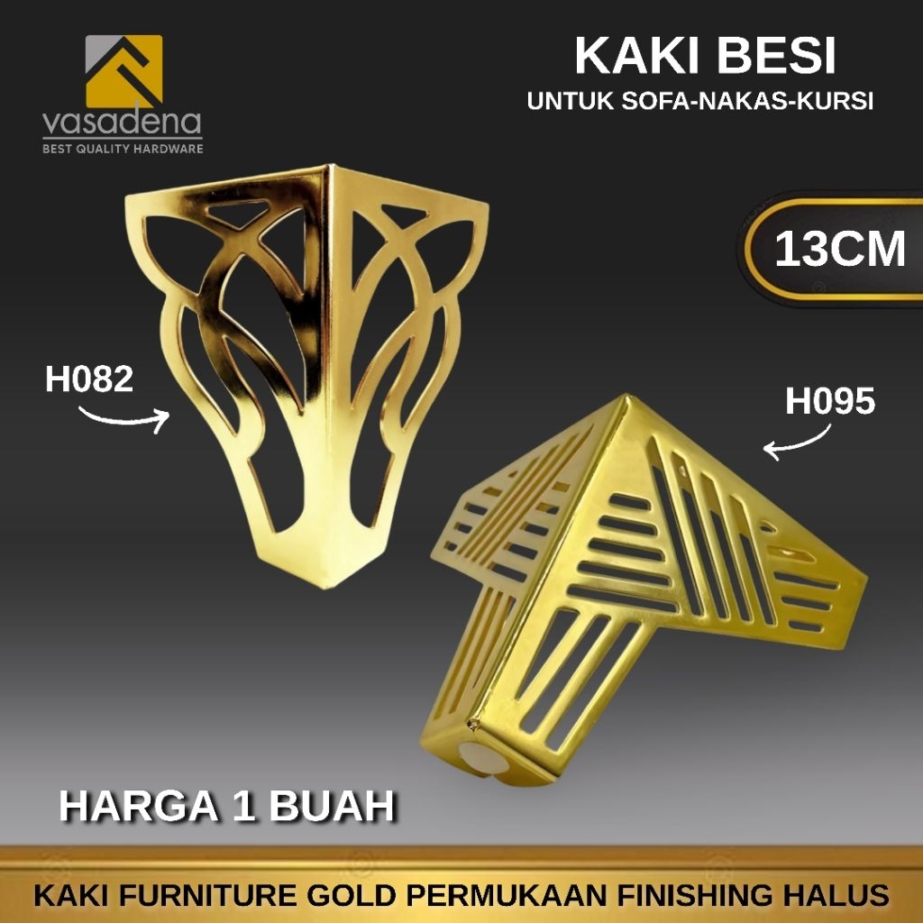 Kaki Sofa Gold 13cm / Kaki Besi Premium / Kaki Dipan / Sofa Leg / Nakas / Meja / Kursi