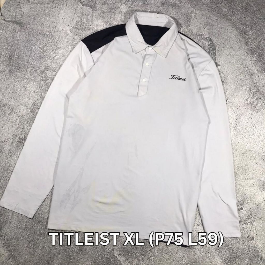 TITLEIST LENGAN PANJANG Baju Golf Kaos Kerah Poloshirt Jersey Tenis Padel Dryfit - Buat Pria Laki-la