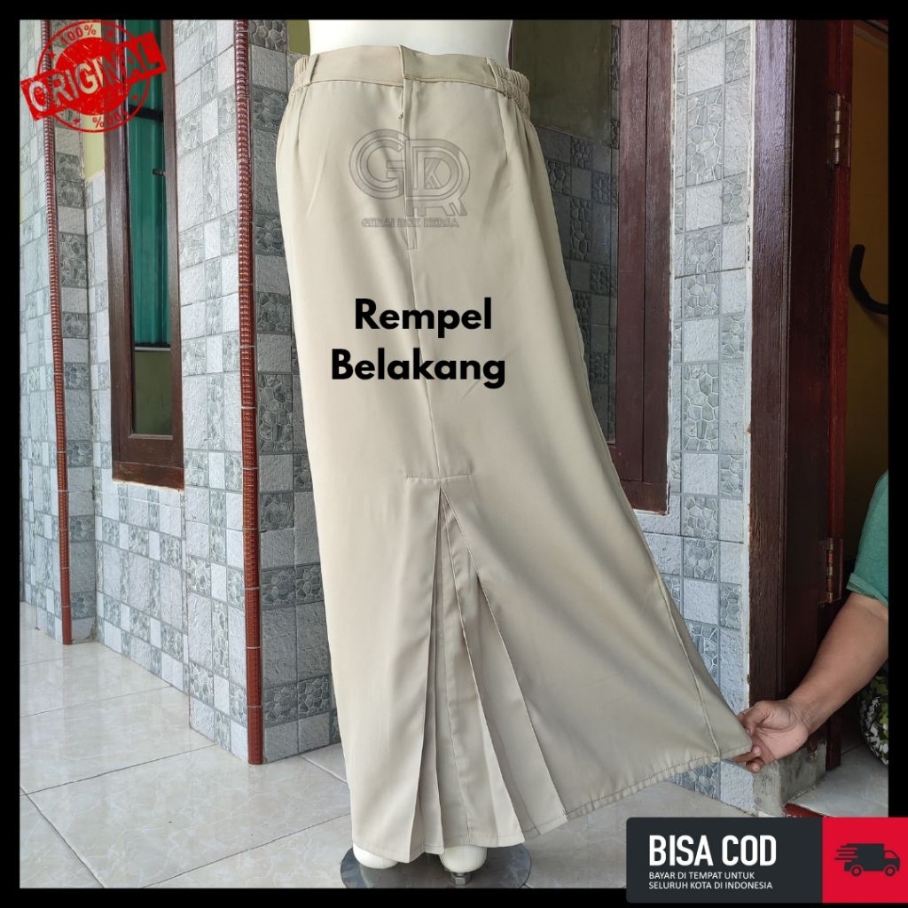 Rok Warna Cream Rempel Belakang Rok Panjang Jumbo Rok Rempel Jumbo Rok Cream Cerah Rok Sekolah Warna
