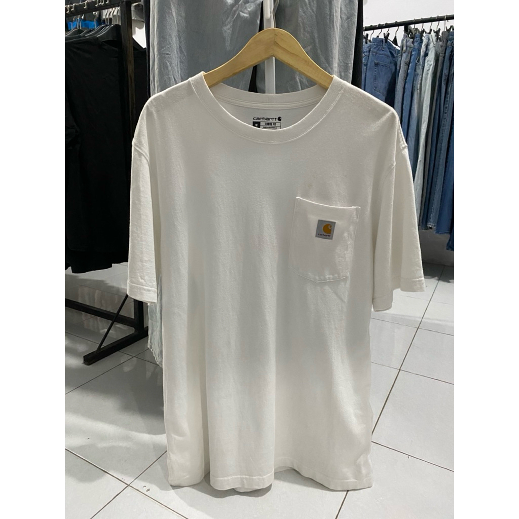 (SOLD) Kaos Carhartt White Pocket