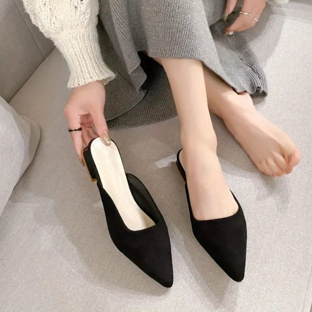Sandal Heels  Mules ukuran jumbo Hak 3cm
