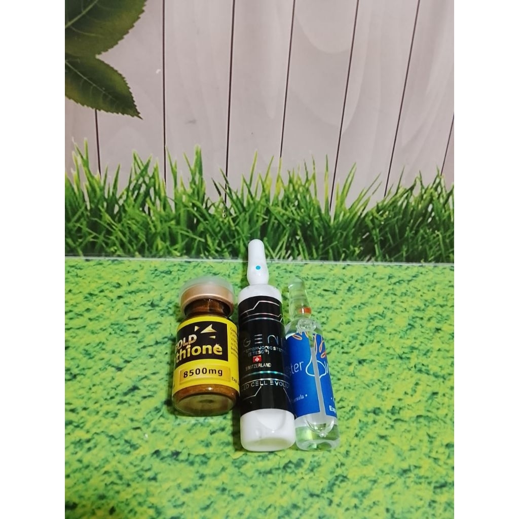 paketan EVGENIS whitening booster pure gold eceran evgenis pure gold whitening boster original 1 set