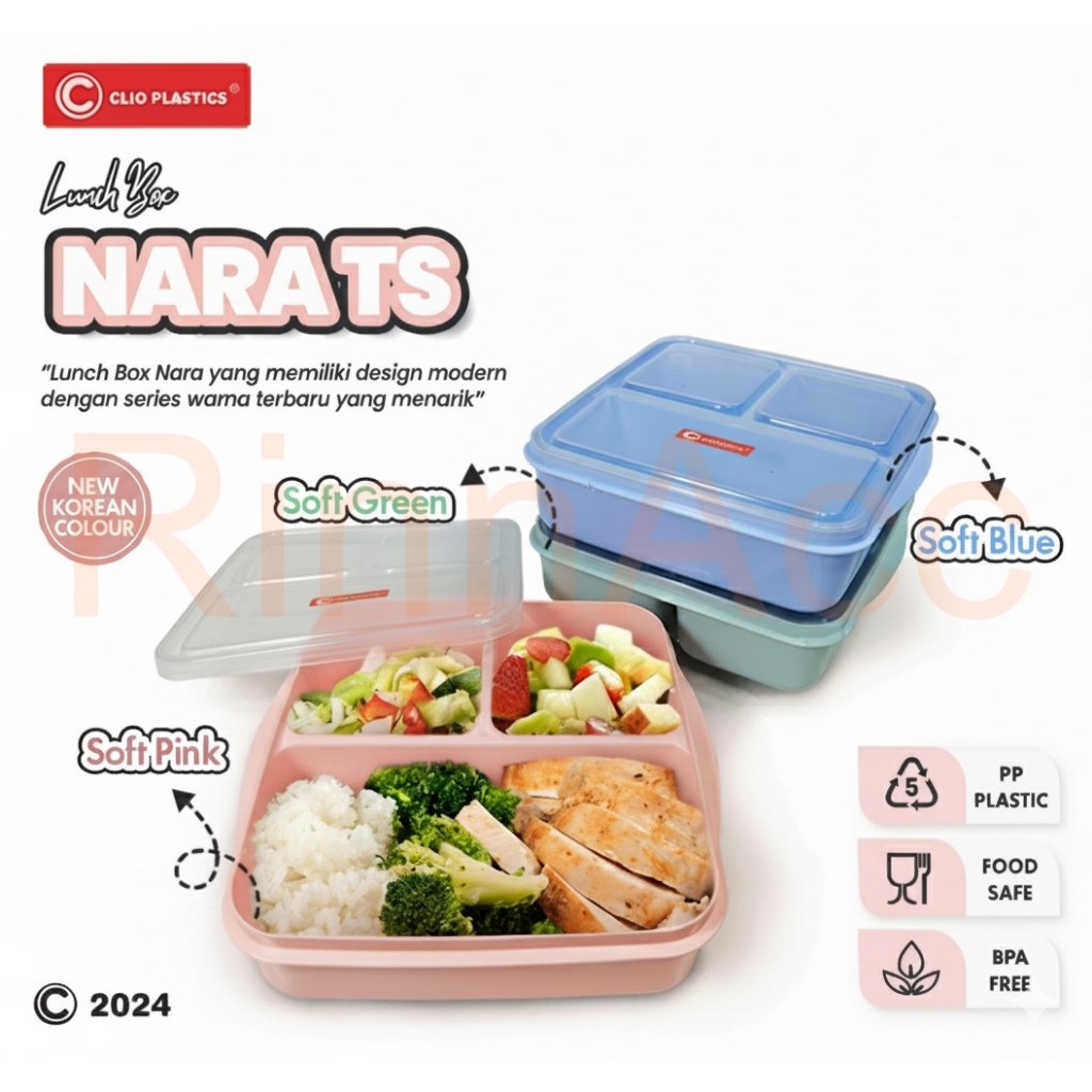 Lunch Box  Clio Nara TS / Tempat Makan Anak / Kotak Makan / Wadah Bekal / Souvenir Ultah
