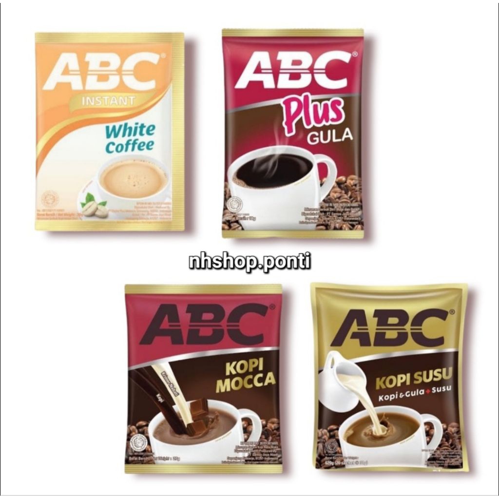 ABC Kopi Instan Gula Susu Mocca White All Varian 1 Renceng 10pcs